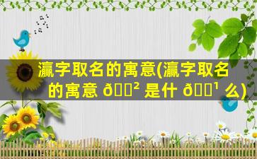 灜字取名的寓意(灜字取名的寓意 🌲 是什 🌹 么)